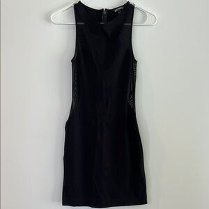 Express Black Mesh Panel Mini Dress